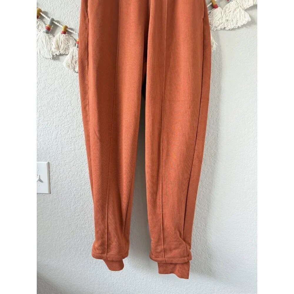 Nike Sportswear Swoosh High Rise Fleece Joggers Orange Baggy Loungewear Sporty M